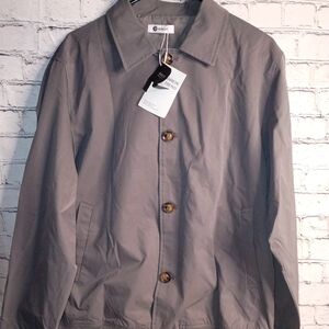 Runcati Mens Lightweight Jacket- Button Down Casual Windbreaker NWT SZ Large